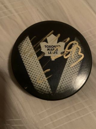 Mitch Marner Signed Toronto Maple Leafs Puck In Person Autographed London Knight