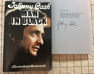 Signed 1975 Johnny Cash Man In Black First Special Cba Edition Autographed Book