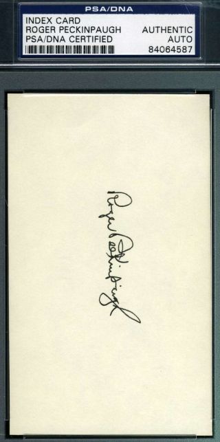 Roger Peckinpaugh Psa Dna Autograph 3x5 Index Card Hand Signed Authentic