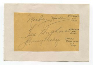 Mickey Harris Johnny Pesky Signed Album Page Autographed Baseball Vintage