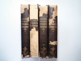 The United States Exploring Expedition,  Charles Wilkes,  4 Vols,  1st Ed,  1845