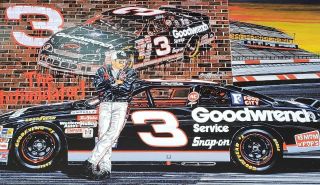 Dale Earnhardt Poster Lithograph Sam Bass Poster 1996 Mnt Ready To Rumble
