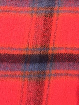 Vintage Chatham Blanket - Red Plaid - Twin Size - Satin Trim - Acrylic EUC 3