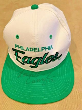 Randall Cunningham Nfl Vintage Philadelphia Eagles Autographed Snap Back Cap