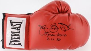 James Buster Douglas Signed Boxing Glove “tyson Ko 10 2 - 11 - 90” - Jsa