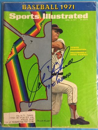 John Boog Powell Signed Sports Illustrated 4/12/71 Issue Si Mlb Baltimore Oriole