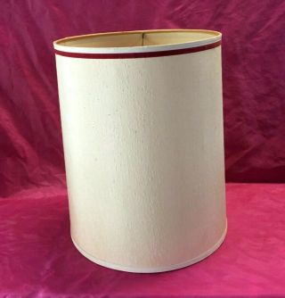 Vintage Mid Century Modern Drum Lamp Shade,  Barrel Linen Retro
