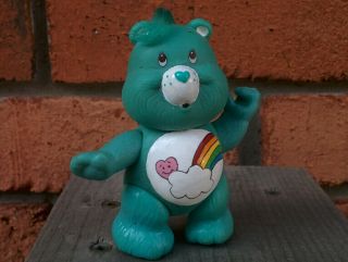 Bashful Heart Bear Vintage Poseable Care Bears Figure Kenner 1980s 3 Inch Figure