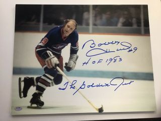 Bobby Hull Signed And Inscribed 11” X 14” Photo - Schwartz Authenticated