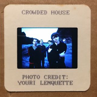 Crowded House : Color 35mm " Press Photo " Slide @ 80s/90s Vintage Alt Rock Music