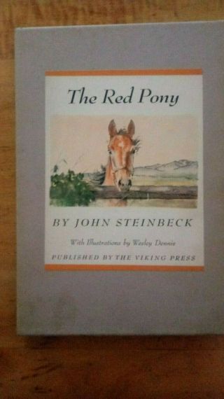 The Red Pony " Signed " By John Steinbeck First Edition Slip Case