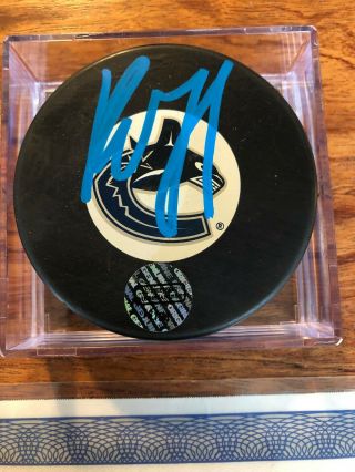 Roberto Luongo Autographed Nhl Signed Puck Vancouver Canucks