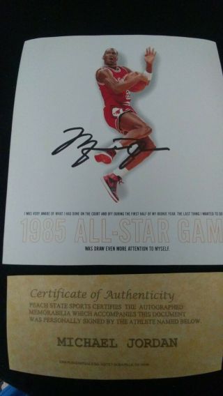 Michael Jordan Signed Book Page 6.  5 X 7 Autograph Auto Signature