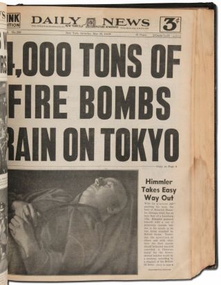 York Daily News / Himmler Poisons Self B - 29 Fires Sweep Tokyo City 1st ed 3