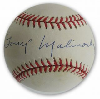 Tony Malinosky Hand Signed Autographed Mlb Baseball Brooklyn La Dodgers W/