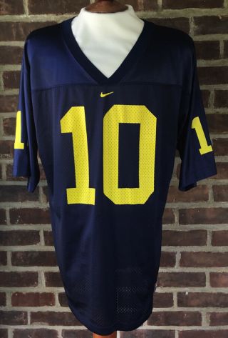 Vintage Nike Michigan Wolverines Football 10 Tom Brady Jersey Size Large