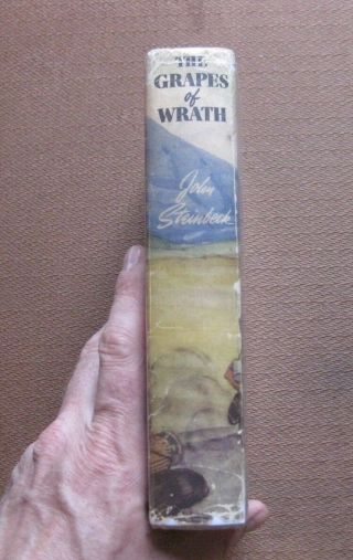 THE GRAPES OF WRATH by John Steinbeck - 1st/12th HCDJ Viking 1939 - VG, 2