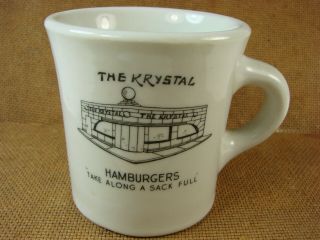 Vintage The Krystal Hamburgers Coffee Mug Shenango China Castle Pa K13
