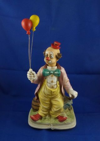Vintage Waco Melody In Motion Whistling Musical Hobo Clown Holding Balloons