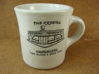 Vintage The Krystal Hamburgers Coffee Mug Shenango China Castle Pa K11