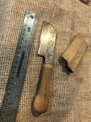 Vintage Japan Made Knife With Wooden Sheath