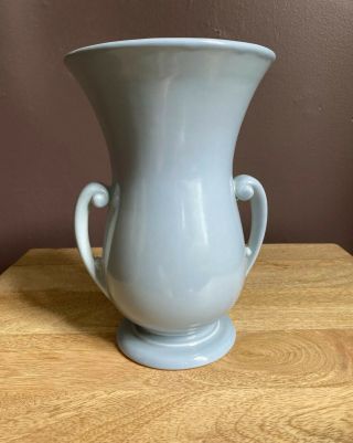 Vtg Abingdon Usa Pottery Art Deco Unusual Periwinkle Blue Large Vase