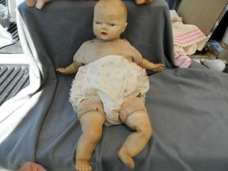 Antique/vintage Rubber & Cloth Baby Doll 19 1/2 " Estate Find