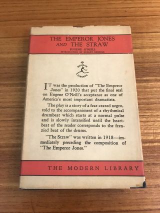Eugene O’neill The Emperor Jones And The Straw Modern Library First Edition Dj