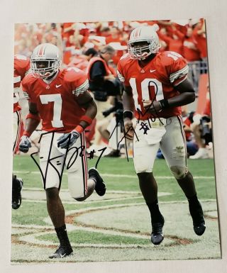 Ohio State Buckeyes Troy Smith,  Ted Ginn Autographed 8x10 Photo With