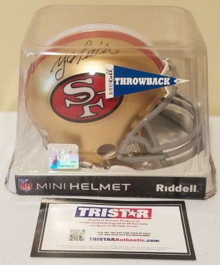 Y.  A.  Tittle Autographed Signed Mini Helmet Riddell Throwback 49ers Tristar
