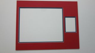 Set Of 5 Mat 11x14 For 8x10 Photo A 4x2 Exact Card Opening Red With Blue Liner