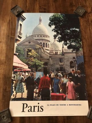 Vintage 50’s French Tourism Poster Paris France Travel Advertising