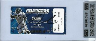 Ladainian Tomlinson Autographed Chargers Vs Patriots Ticket Stub (sept 29,  2002)