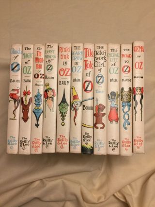 Set Of 11 Oz Books By.  L.  Frank Baum From 1907 To 1920
