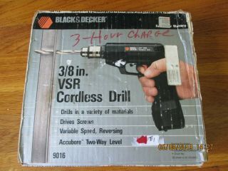 Vintage Black & Decker 3/8 In Vsr Cordless Drill Model 9016
