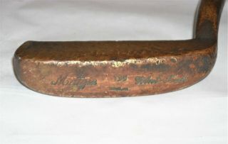 Vintage Hickory Shafted Golf Club Putter Brass Matzie