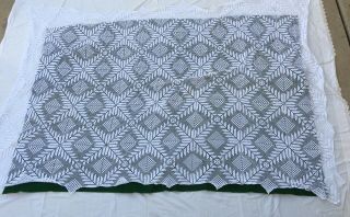Handmade Vintage White Crochet Tablecloth Coverlet Bedspread,  88”x 60”,  No Flaws
