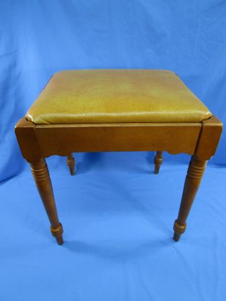 Vintage Sewing Machine Cabinet Stool Seat With Storage