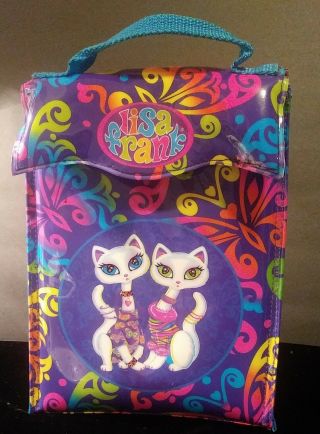 Vintage Lisa Frank Siamese Cats Roxie & Rollie Lunch Bag 9 - 1/2 X 7 " See Descrip