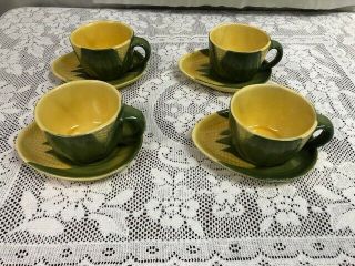 Set Of 4 - Vintage Shawnee - Corn King - Pottery - Cups & Saucers