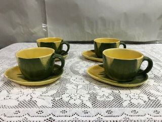 Set of 4 - Vintage Shawnee - Corn King - Pottery - Cups & Saucers 2