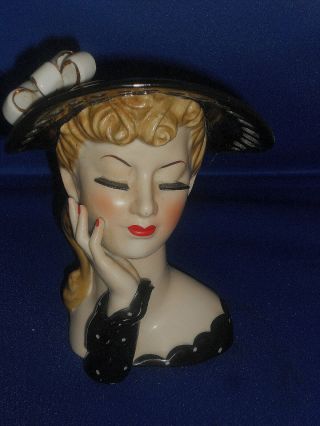Vintage Napco Lady Head Vase S348b