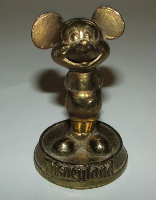 Vintage Solid Brass Mickey Mouse Disneyland Figure Walt Disney Productions 2.  75 "