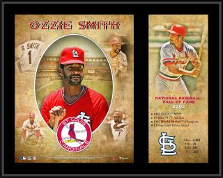 Ozzie Smith St.  Louis Cardinals 12 " X 15 " Hall Of Fame Career Profile Plaque
