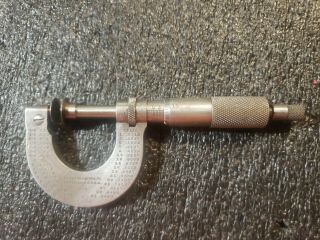 Vintage Brown & Sharpe No.  8 0 - 1 " Flange Disc Micrometer Machinist Tool.