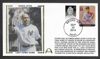 Derek Jeter Unsigned Last Game Yankee Stadium Gateway Stamp Envelope Postmark