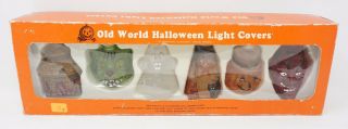 Vintage Old World Haloween Glass Light Covers House,  Ghost,  Cat,  Wich