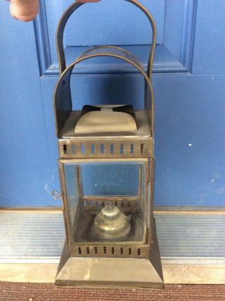 Nautical Vintage Brass Ship Caged Kerosene Lantern Oil Lamp Maritime Has