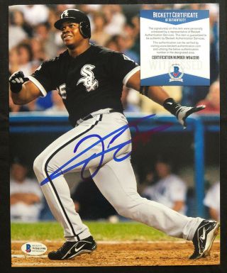 Frank Thomas Signed Autographed Chicago White Sox 8x10 Photo Beckett (4)