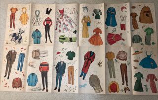 1962 Barbie And Ken Paper Doll Clothing Uncut